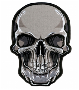 Шеврон - Зубатый череп Hardcore